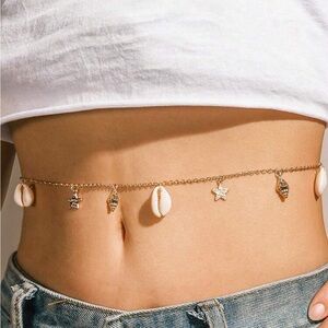 2FOR $10 BUNDLE Boho Shell And Starfish Fashionable Pendant Waist Chain,